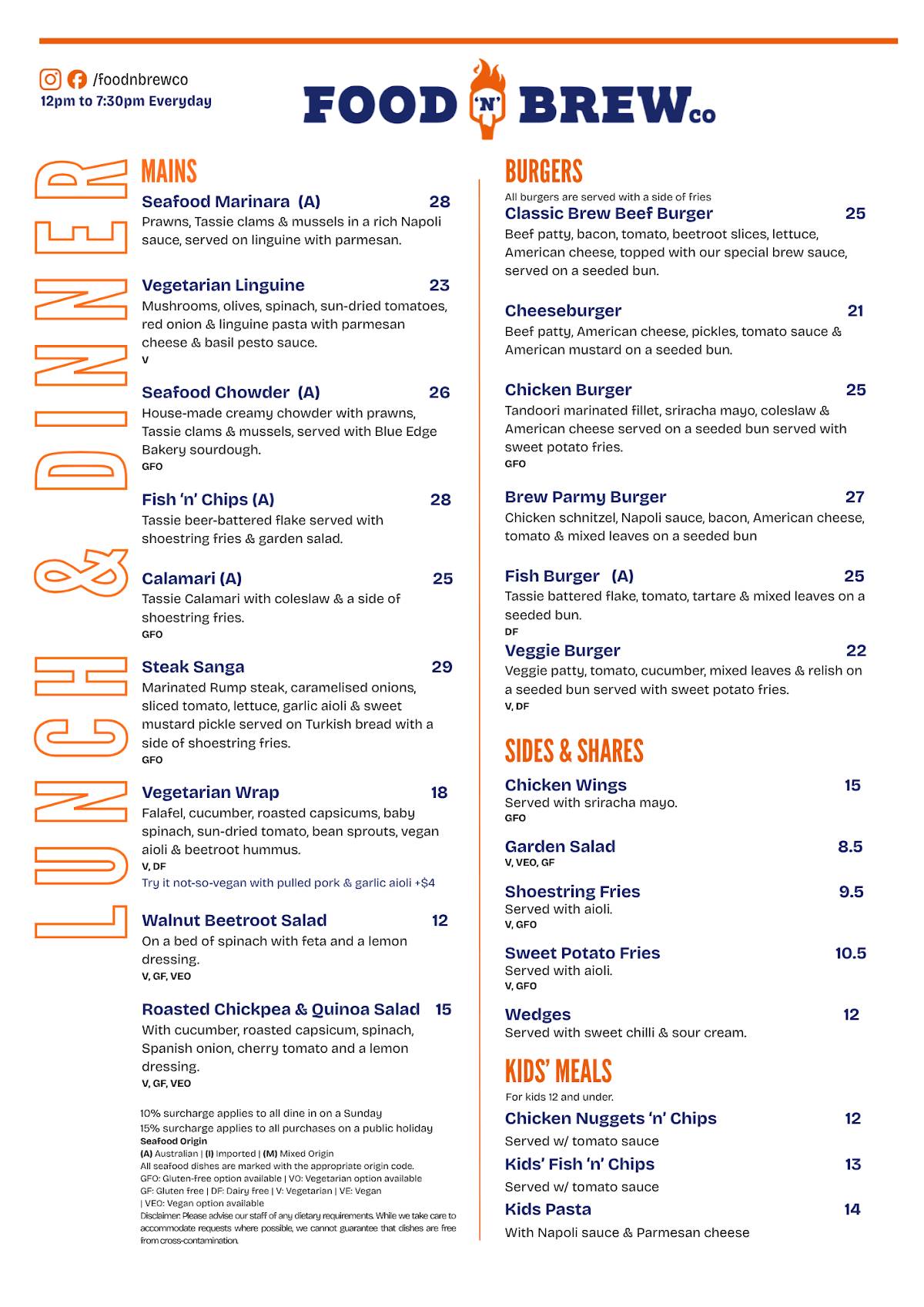 Food 'n' Brew Co меню