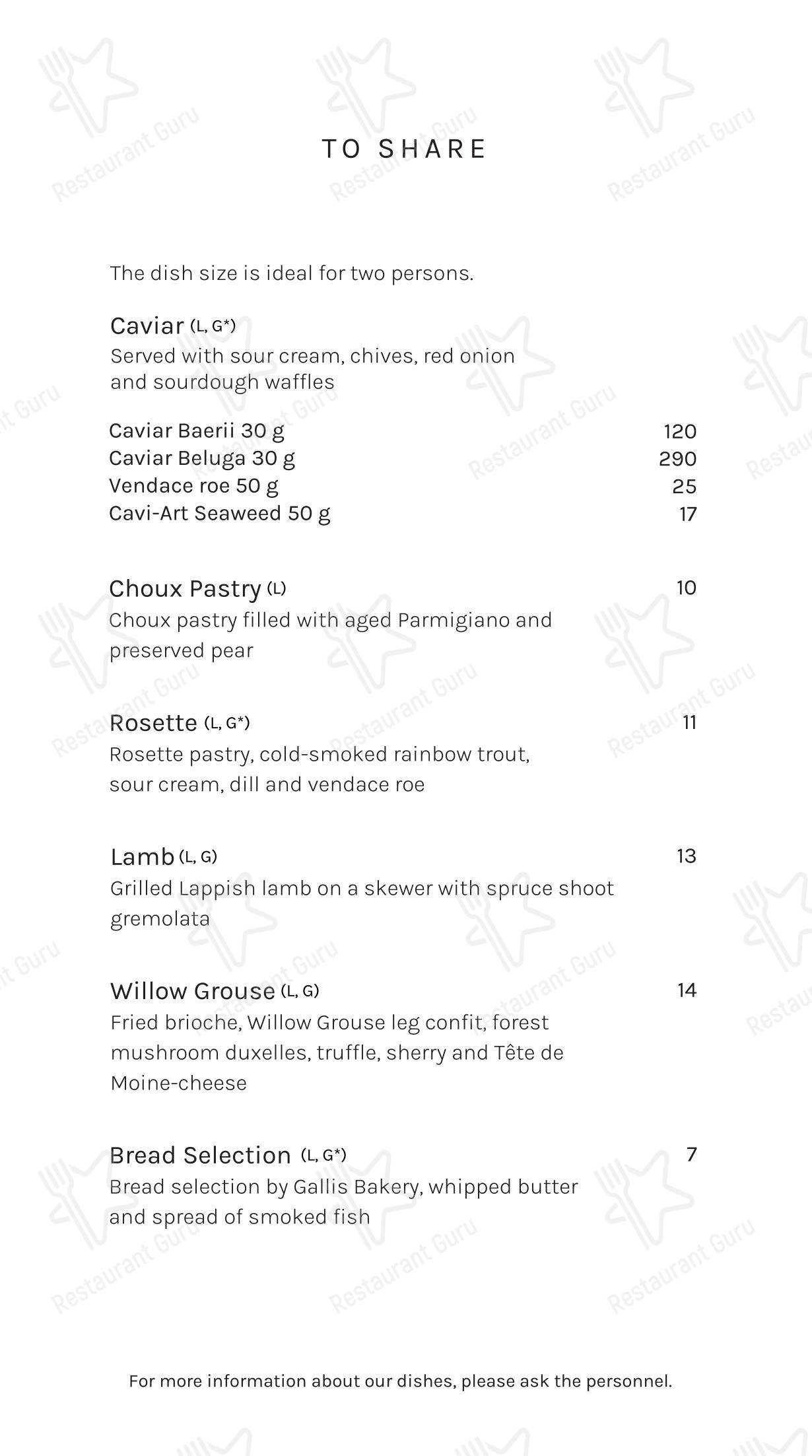 菜单 ресторана Restaurant Gallis