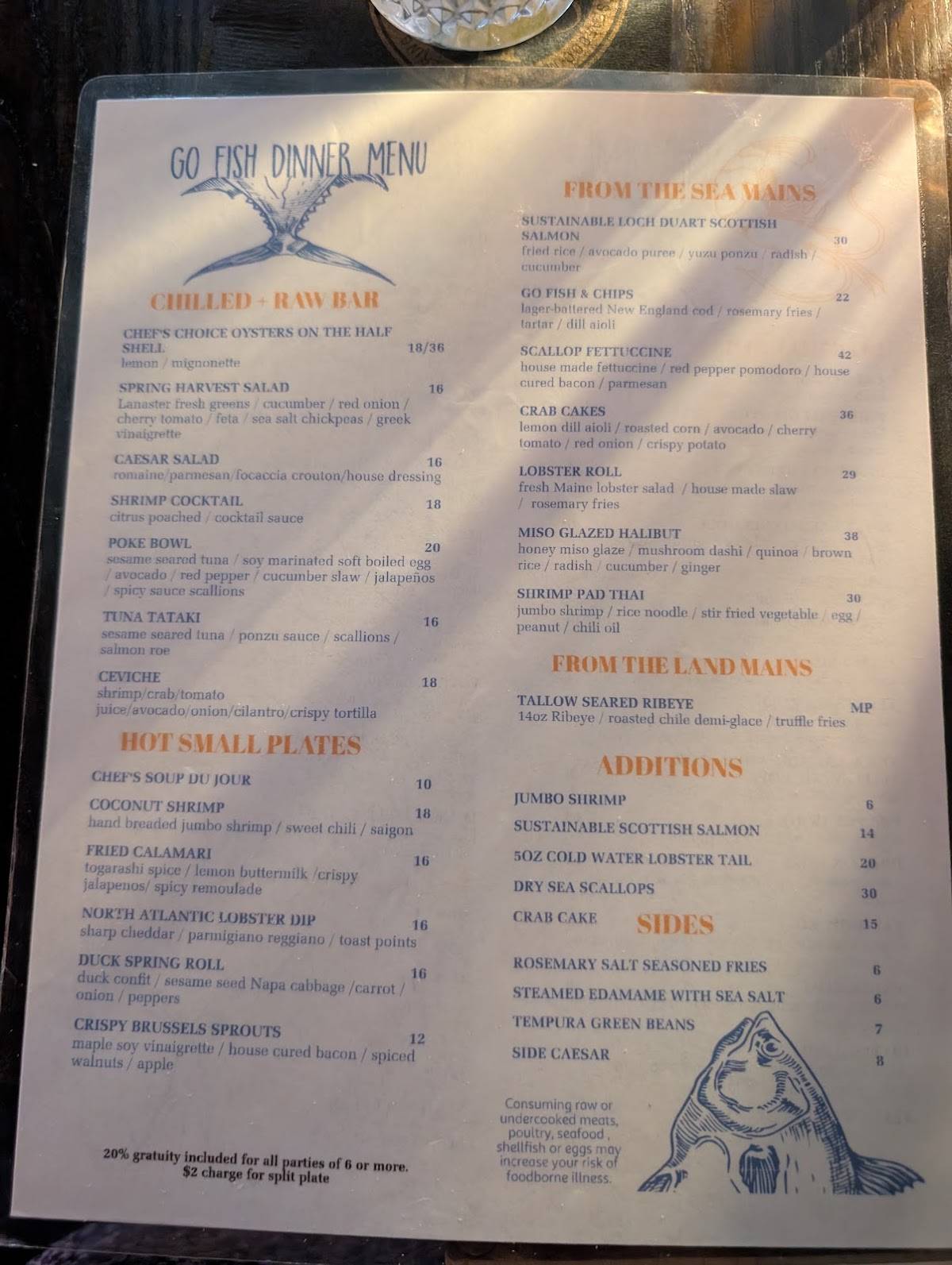 Go Fish - Seafood Restaurant меню
