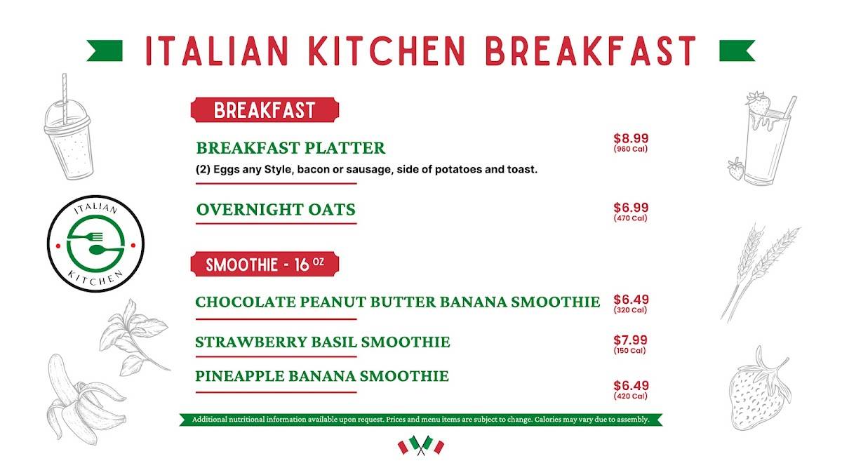 Italian Kitchen меню