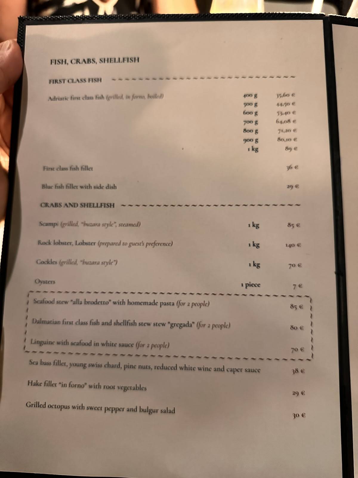 Restaurant Kadena меню