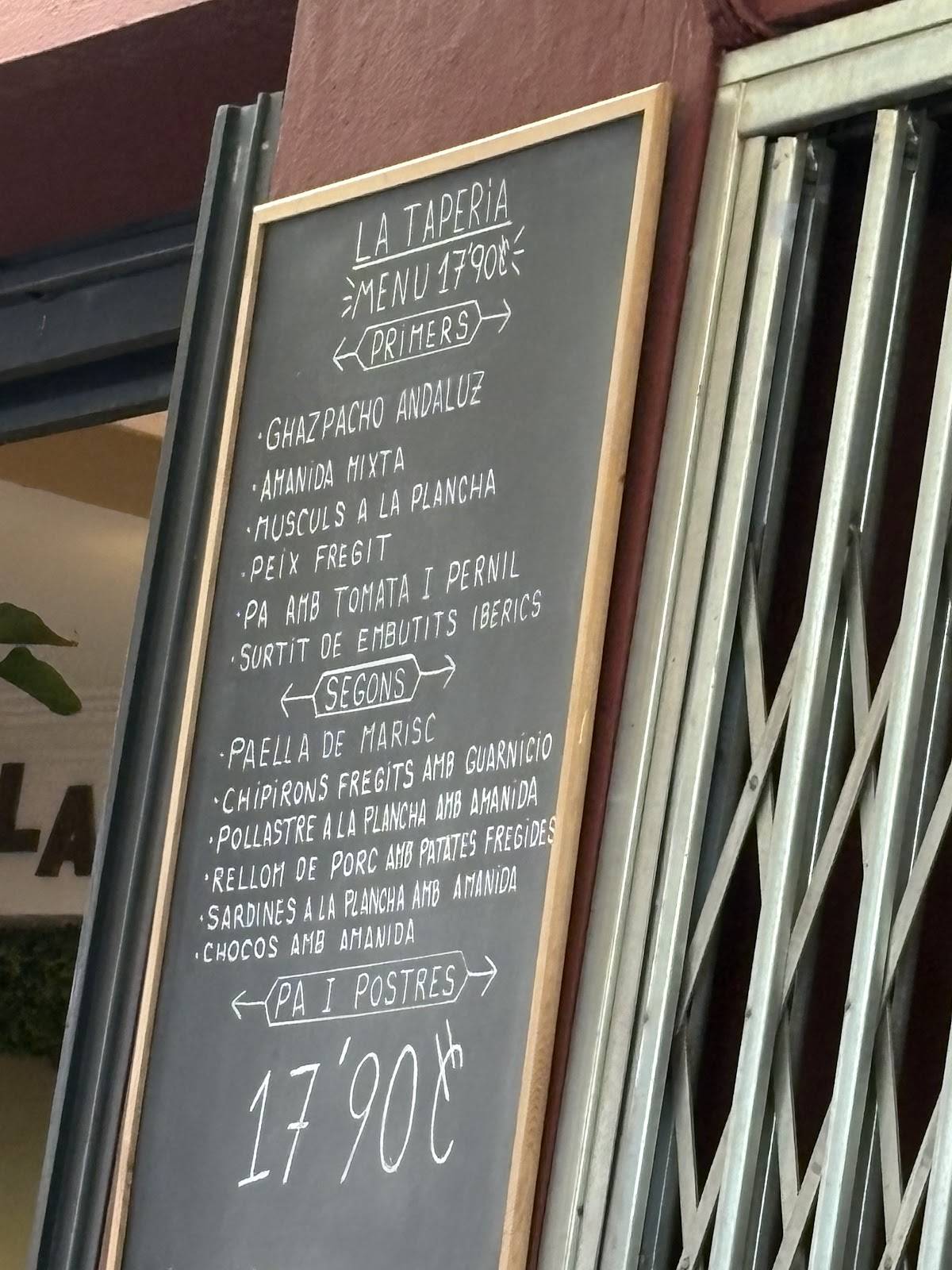 LA TAPERIA ROSES меню