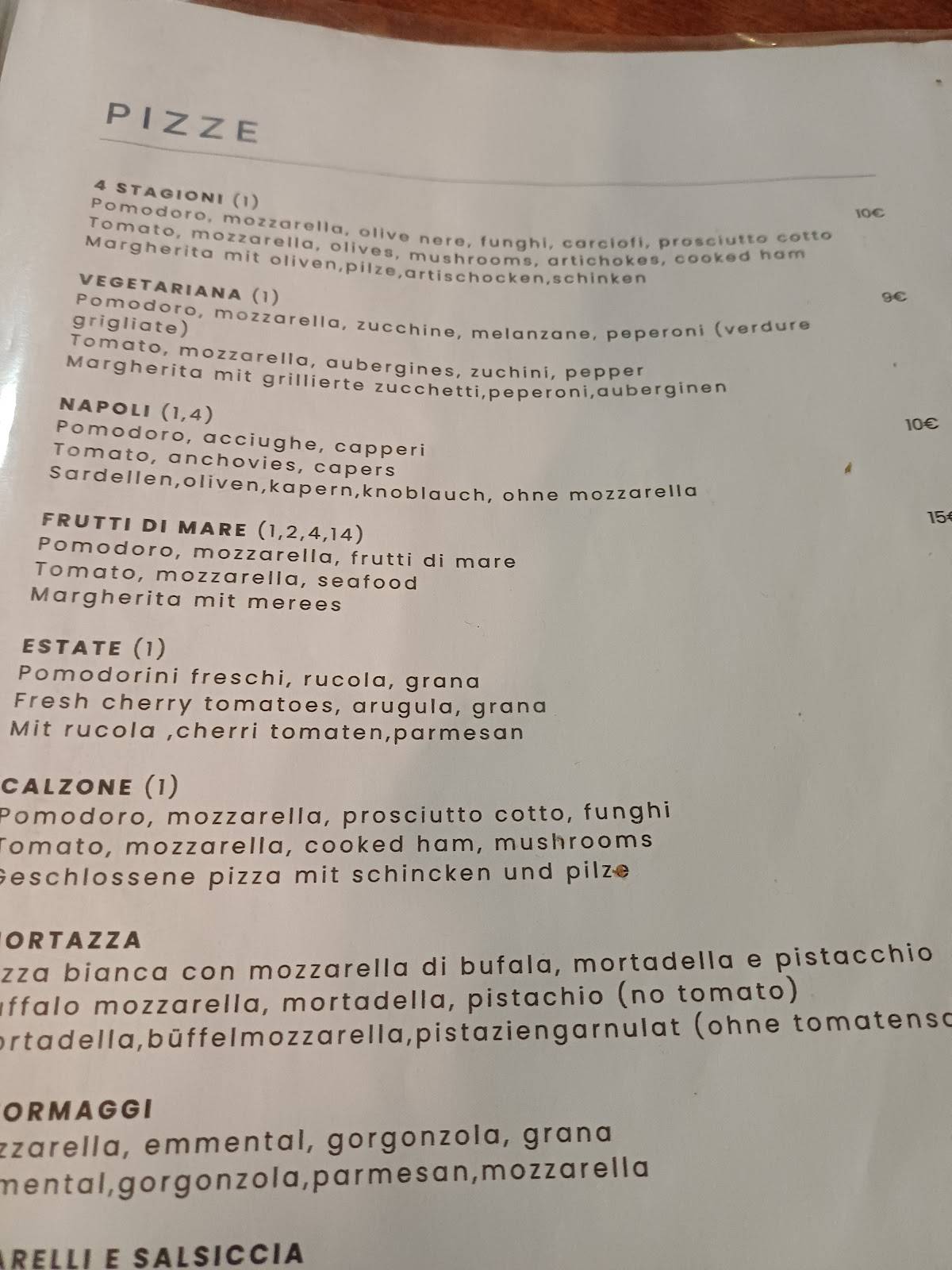 La Rinascita меню