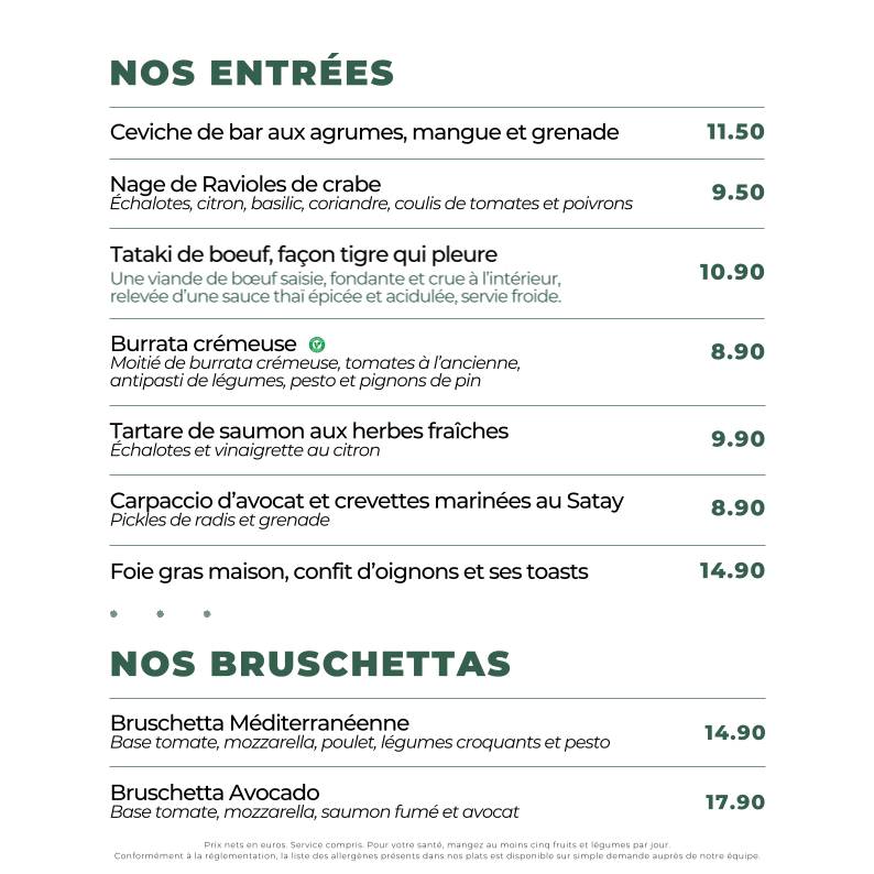 Le Piccadilly Rennes меню