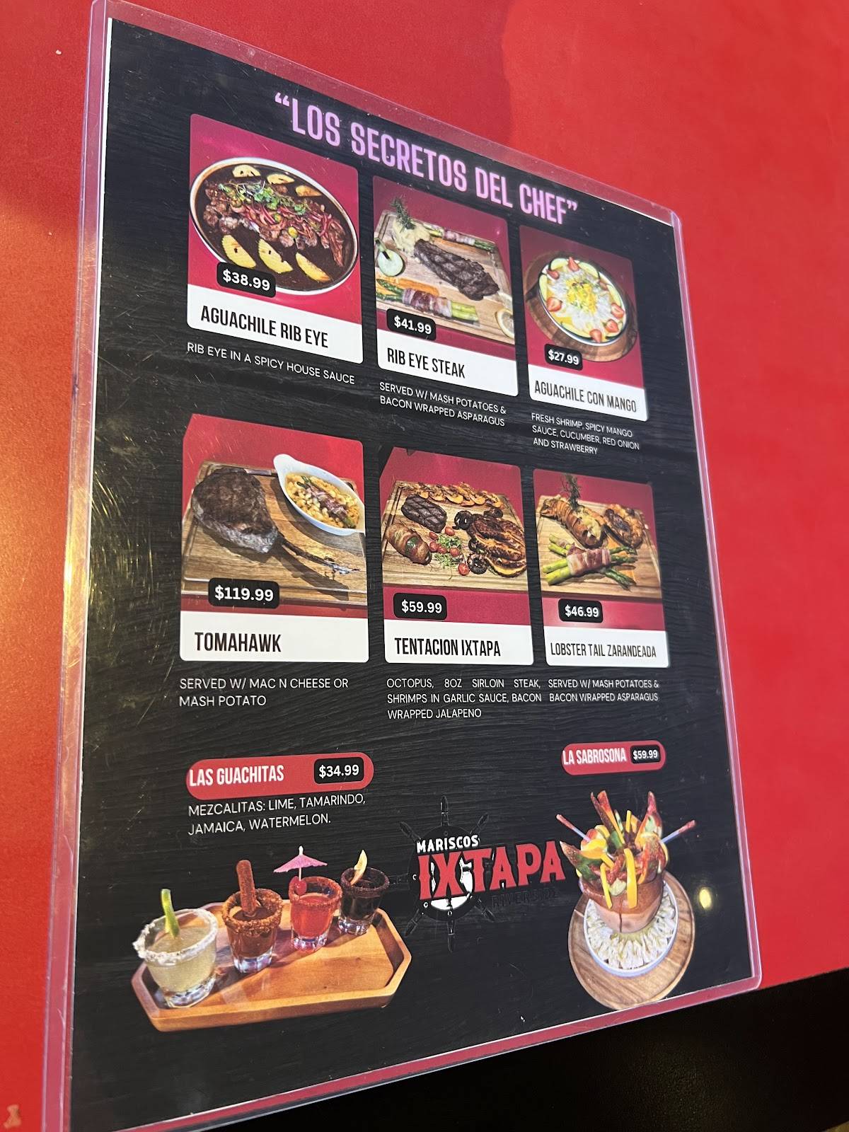 Mariscos Ixtapa Riverside меню