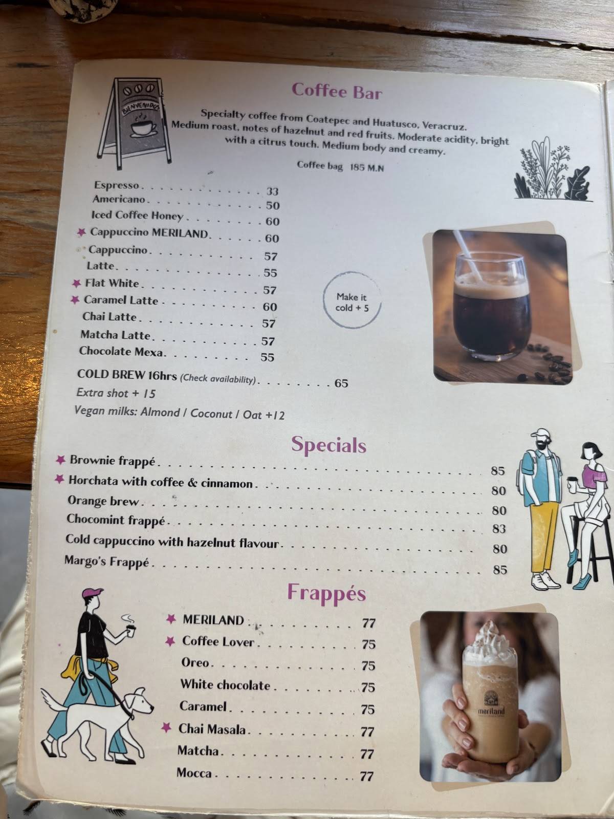 Meriland coffee меню