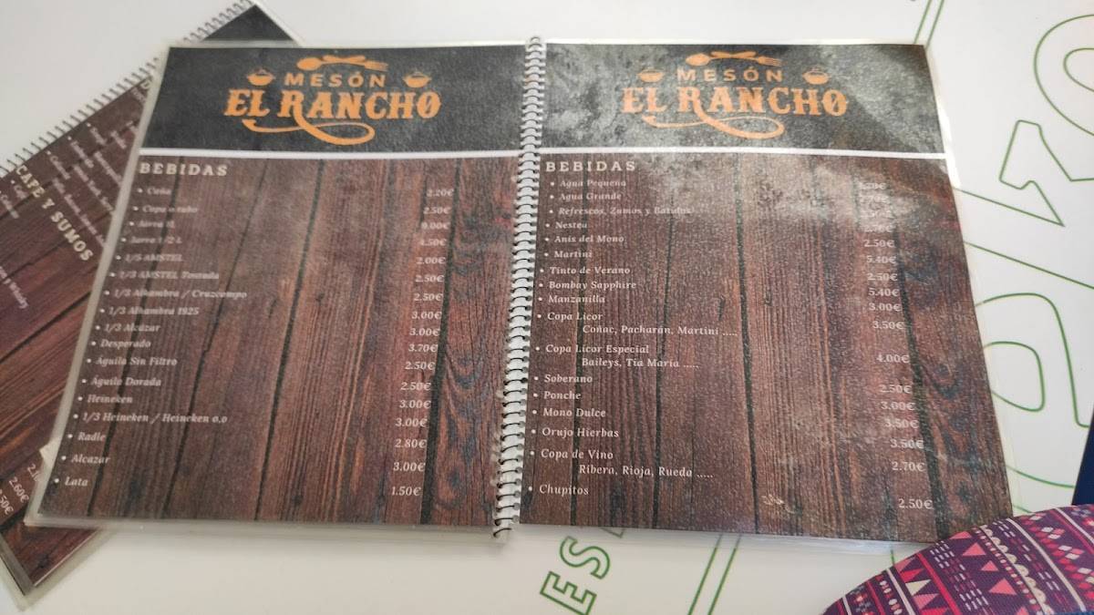 Mesón el Rancho меню