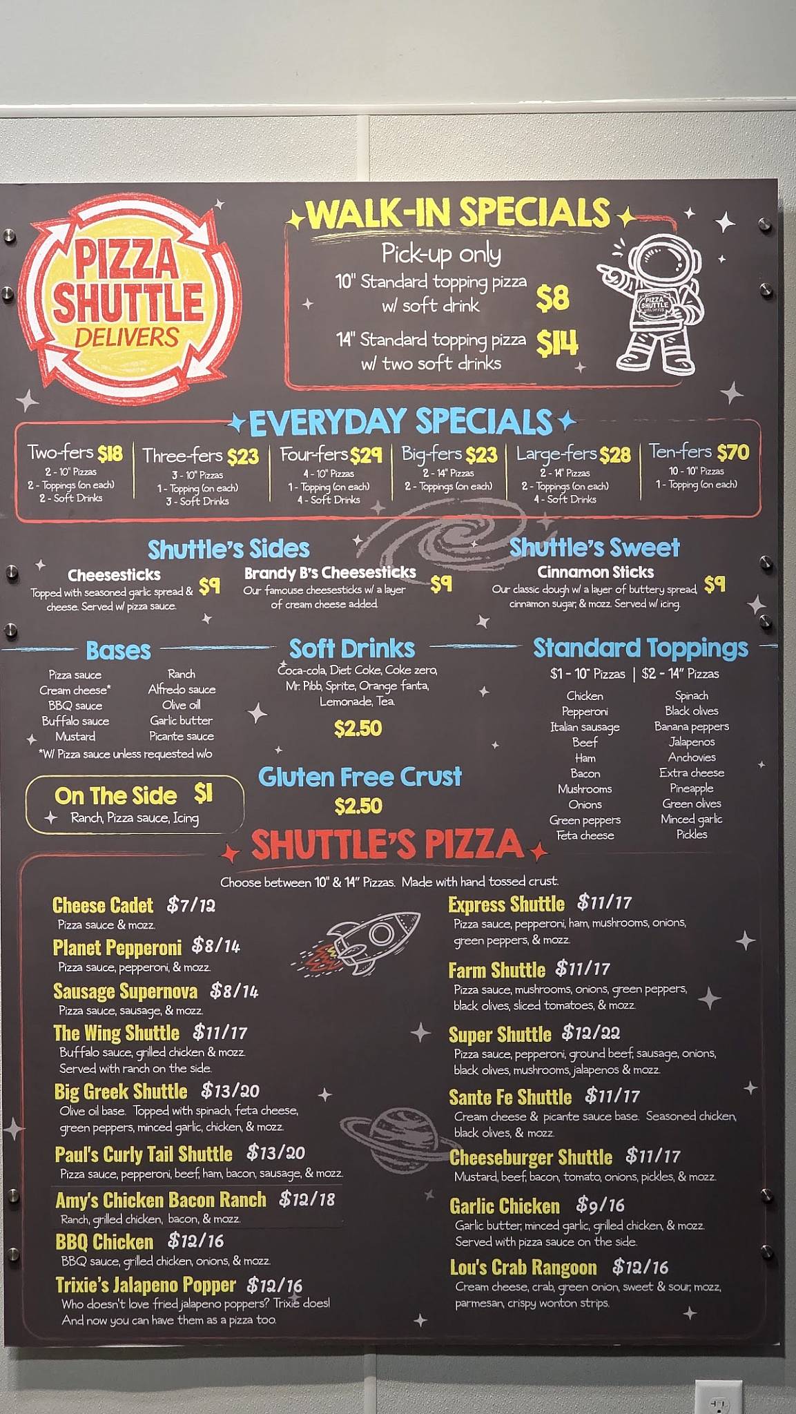 Pizza Shuttle меню