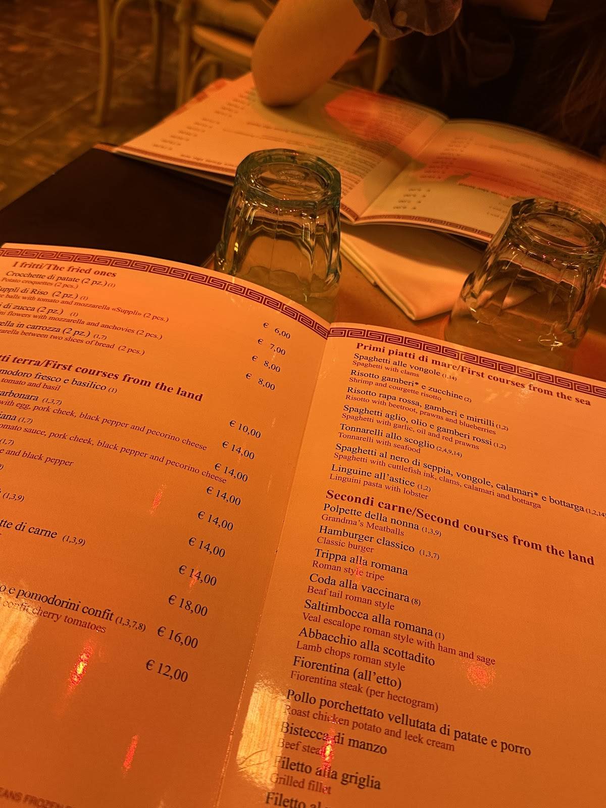 RISTORANTE No.1 меню