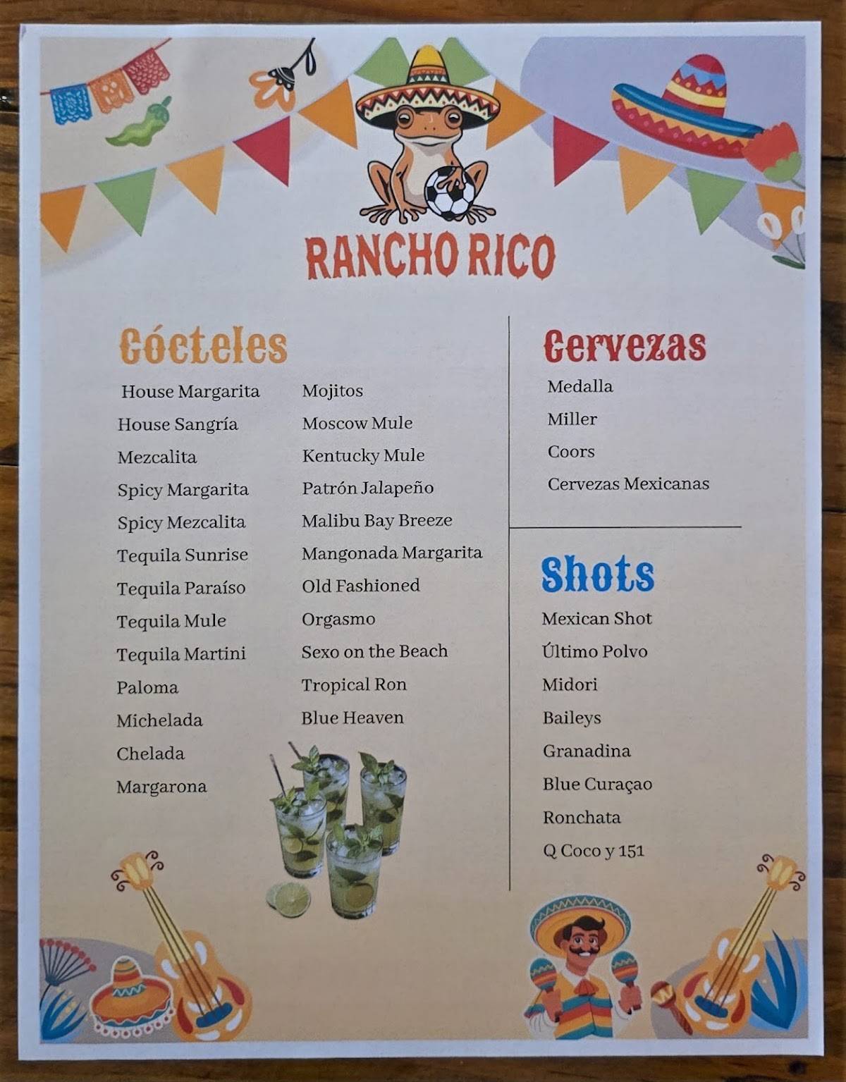 Rancho Rico меню