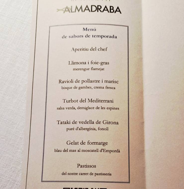 Restaurante @ Almadraba меню