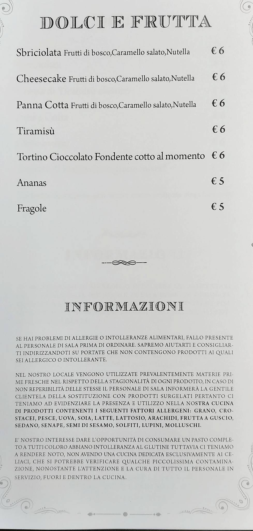 Ristorante Civico 13 меню