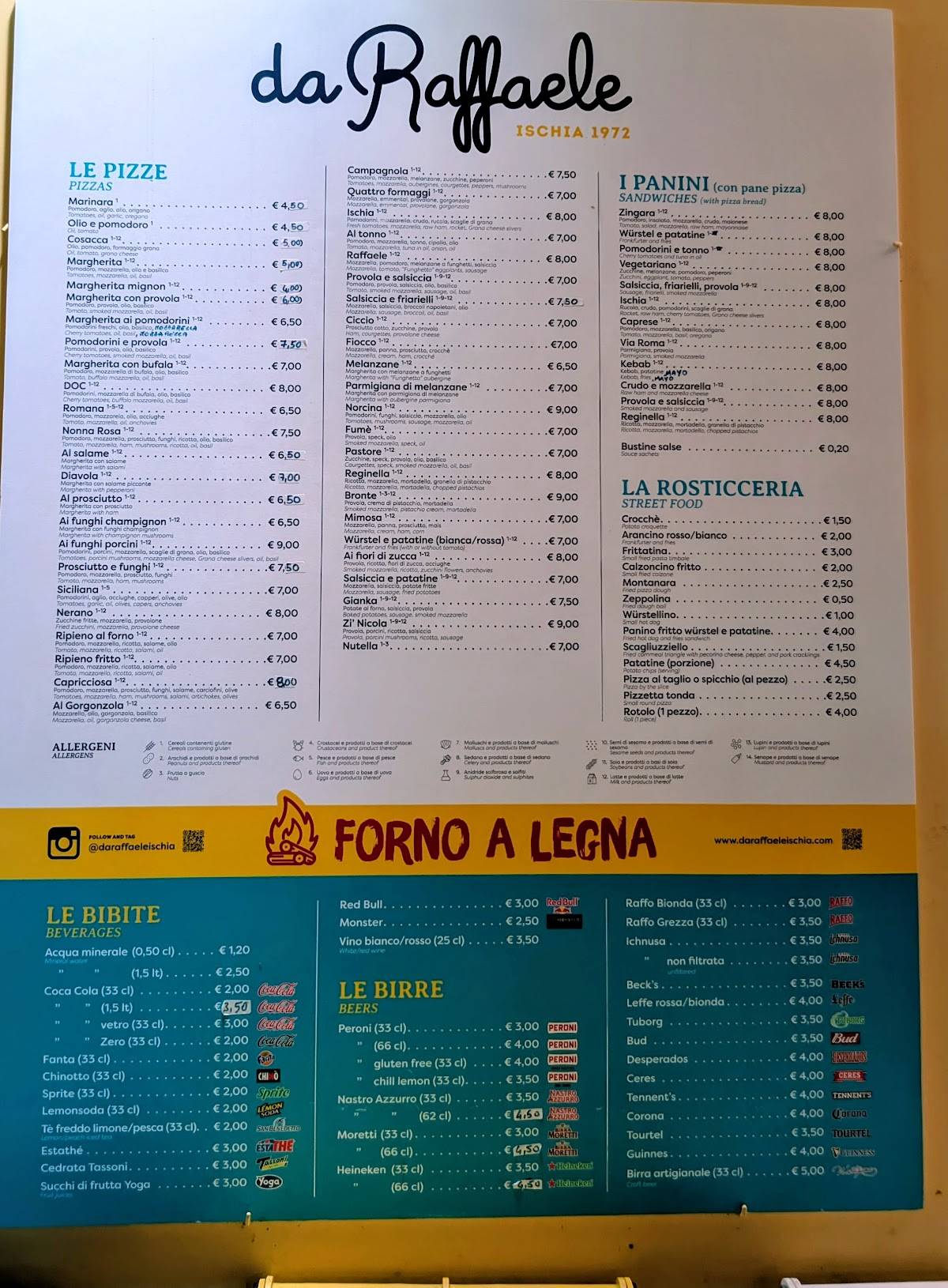 Ristorante Pizzeria da Raffaele меню
