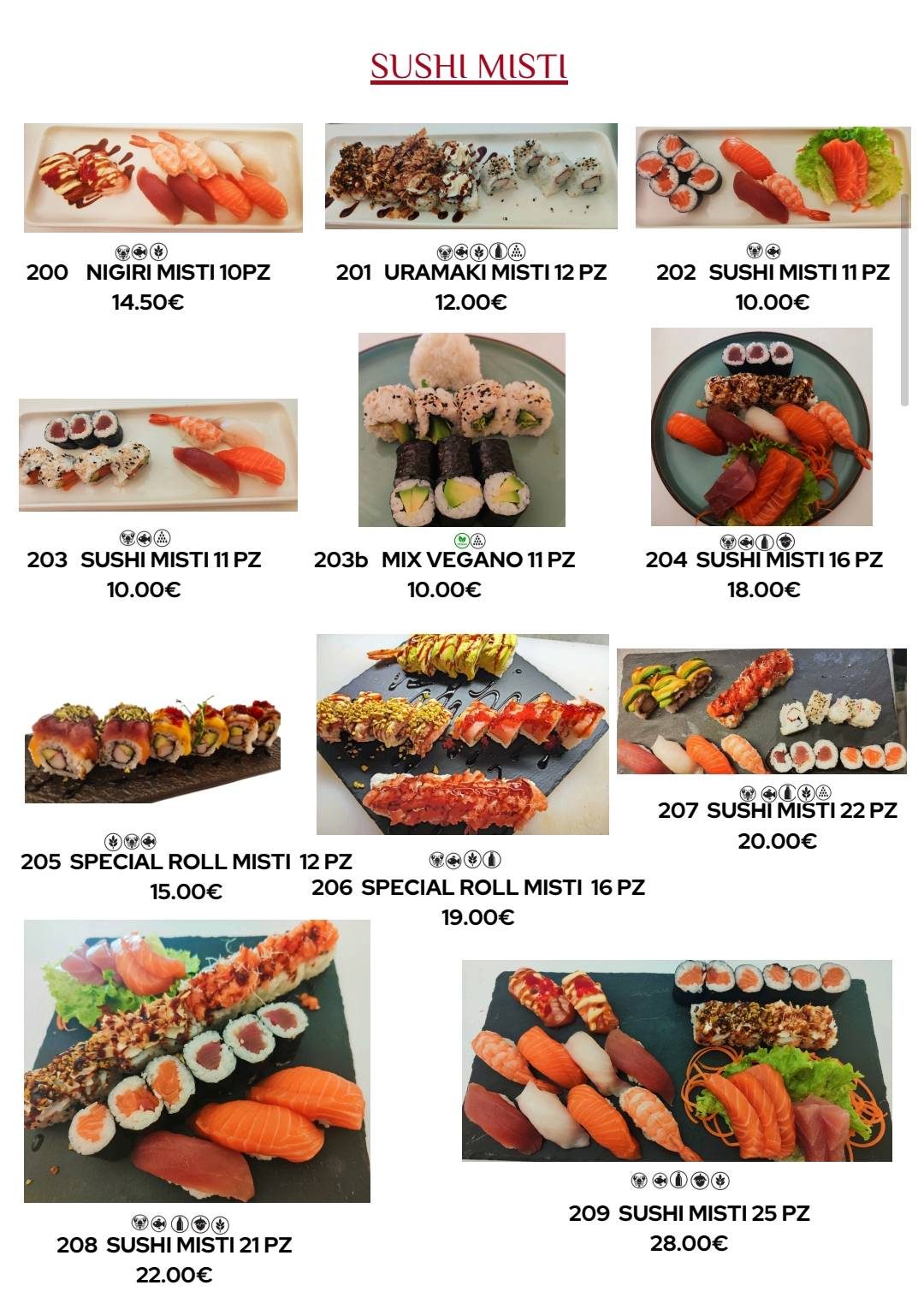 Ristorante Sakura меню