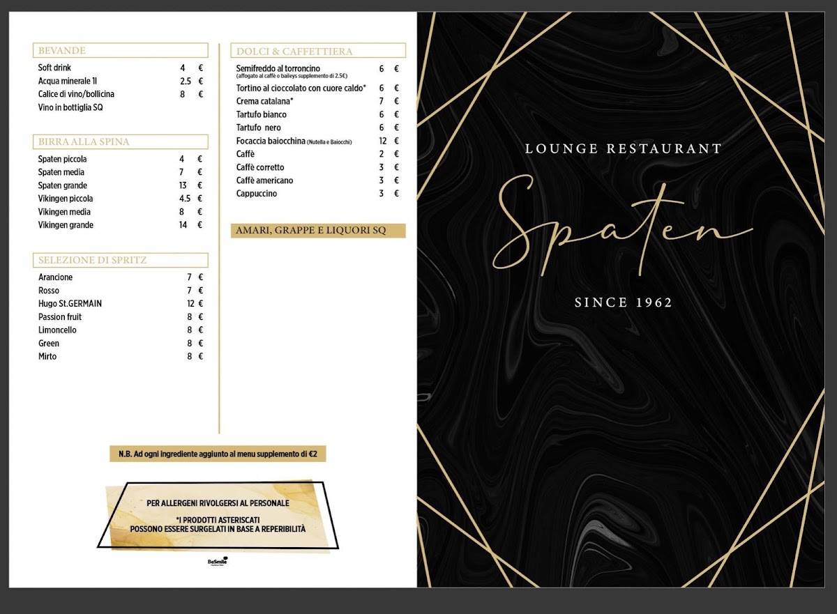 Spaten Lounge Restaurant меню