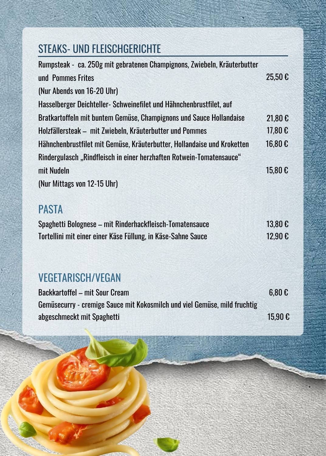 Strandrestaurant Hasselberg меню