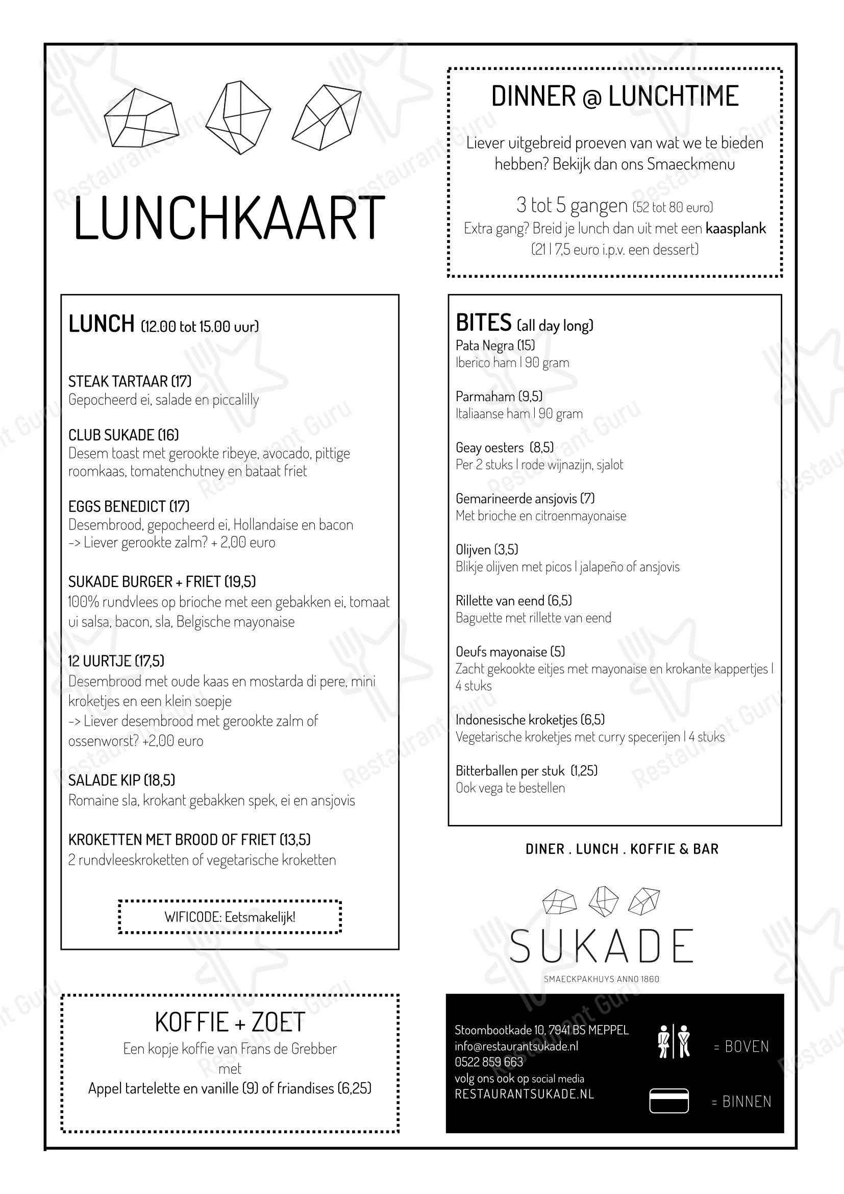 At Home Catering Menu паба и бара Restaurant Sukade в Meppel