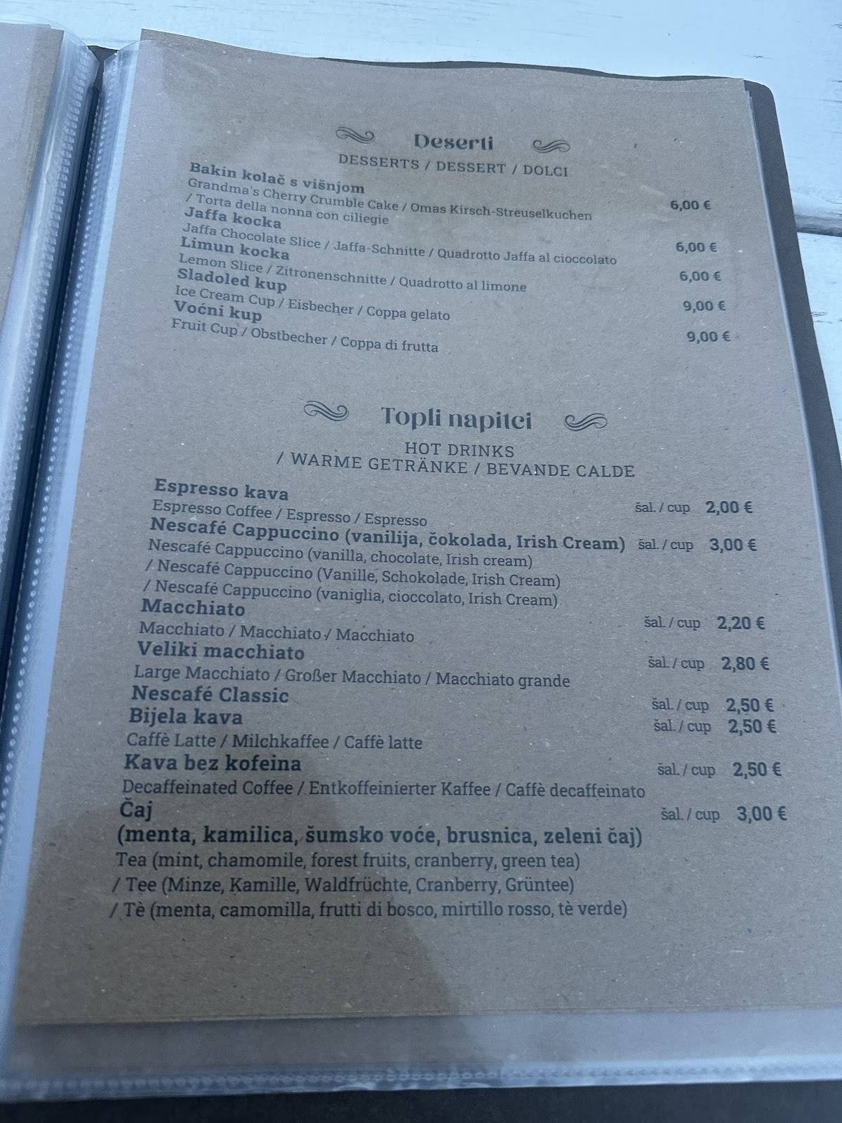 Taraca Grill restaurant меню