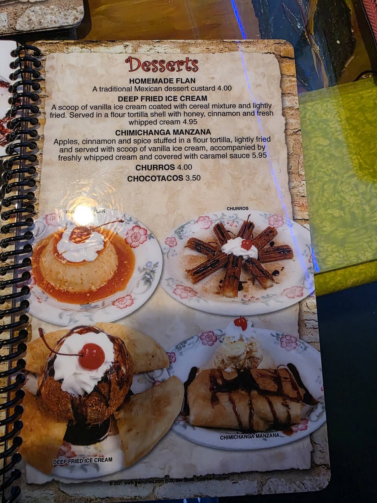 Torero's Mexican Restaurant меню