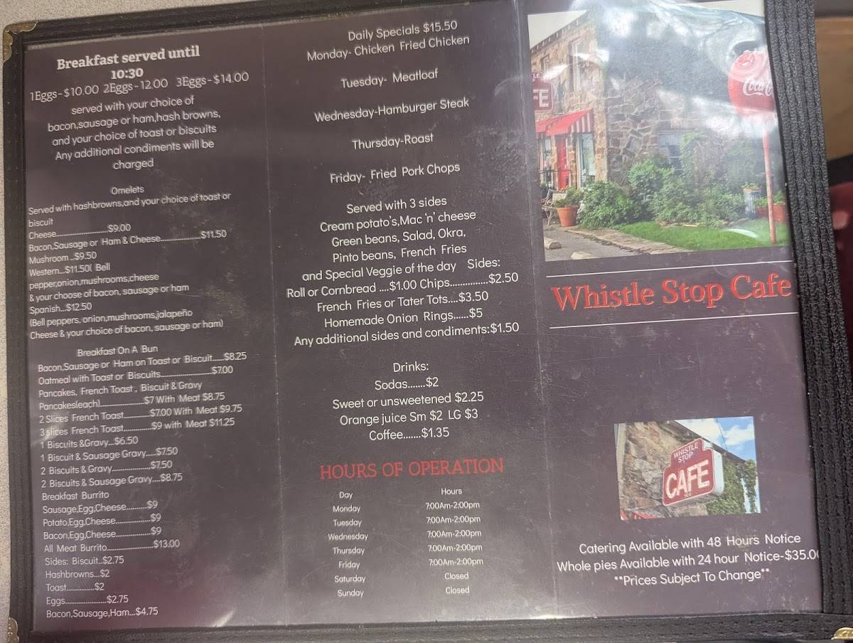 Whistle Stop Cafe меню