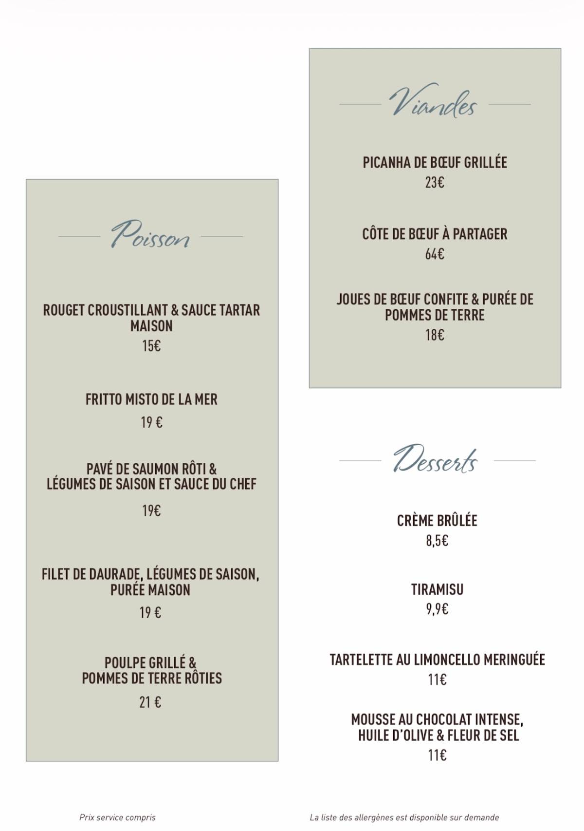 ZARI меню