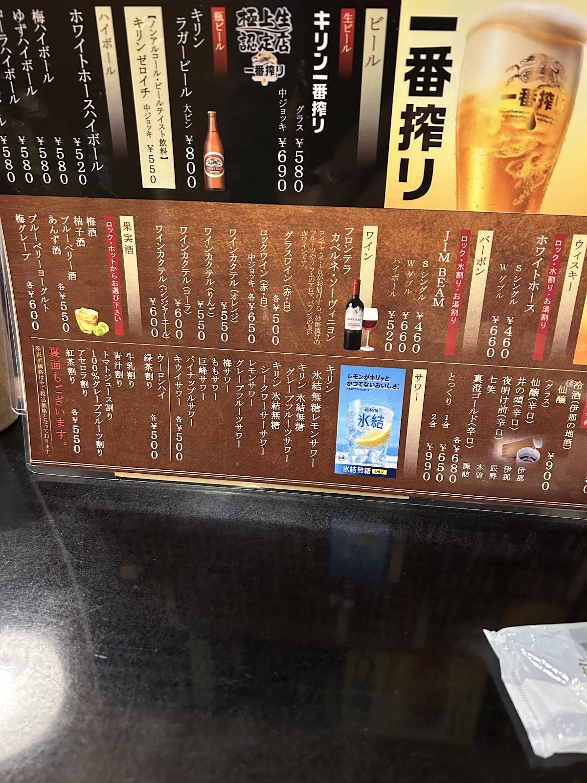 鳥新 меню