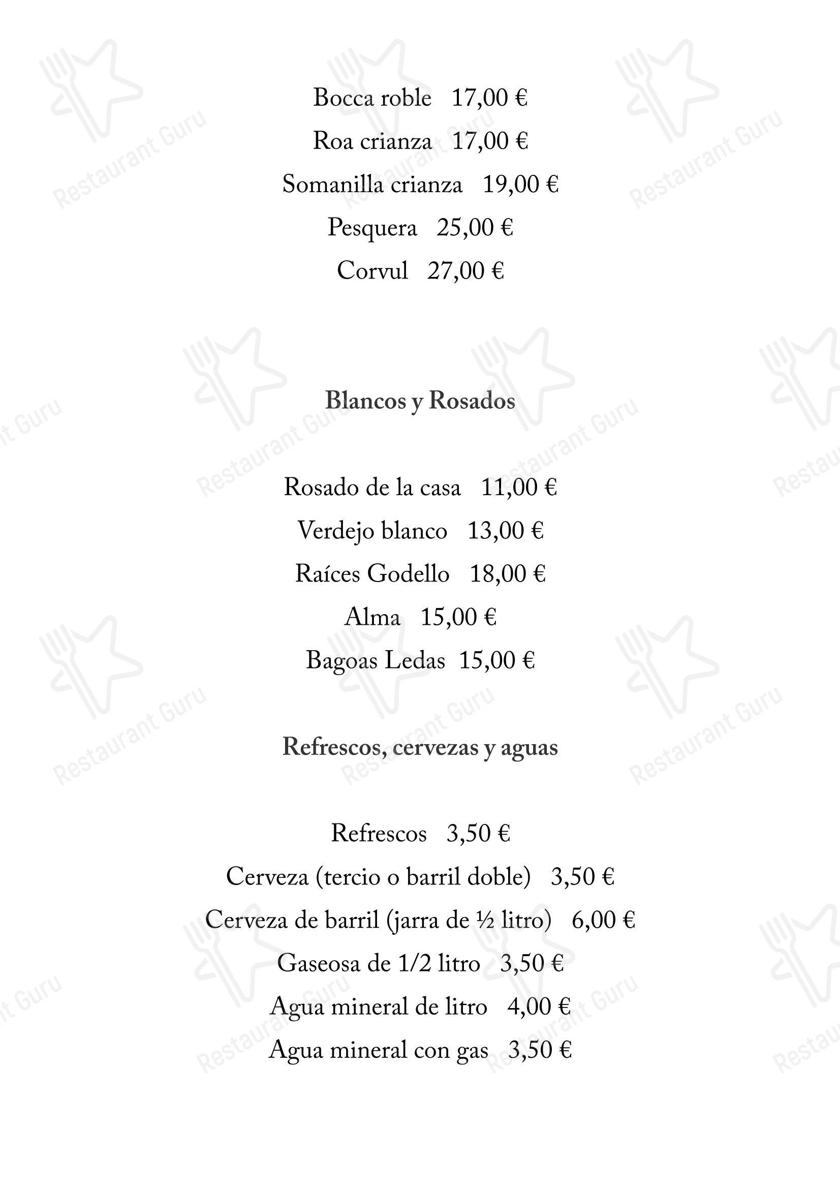 Меню ресторана Restaurante Casa Juanito