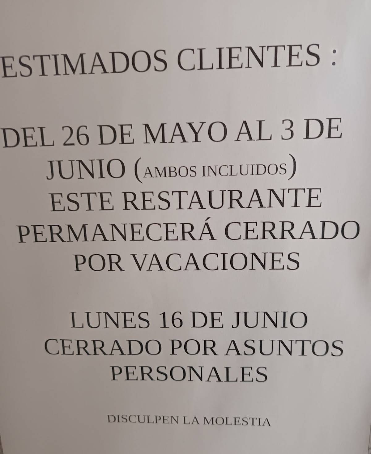 Restaurante El Raconet cheste меню