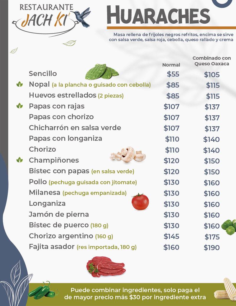 Restaurante Jach Ki' меню