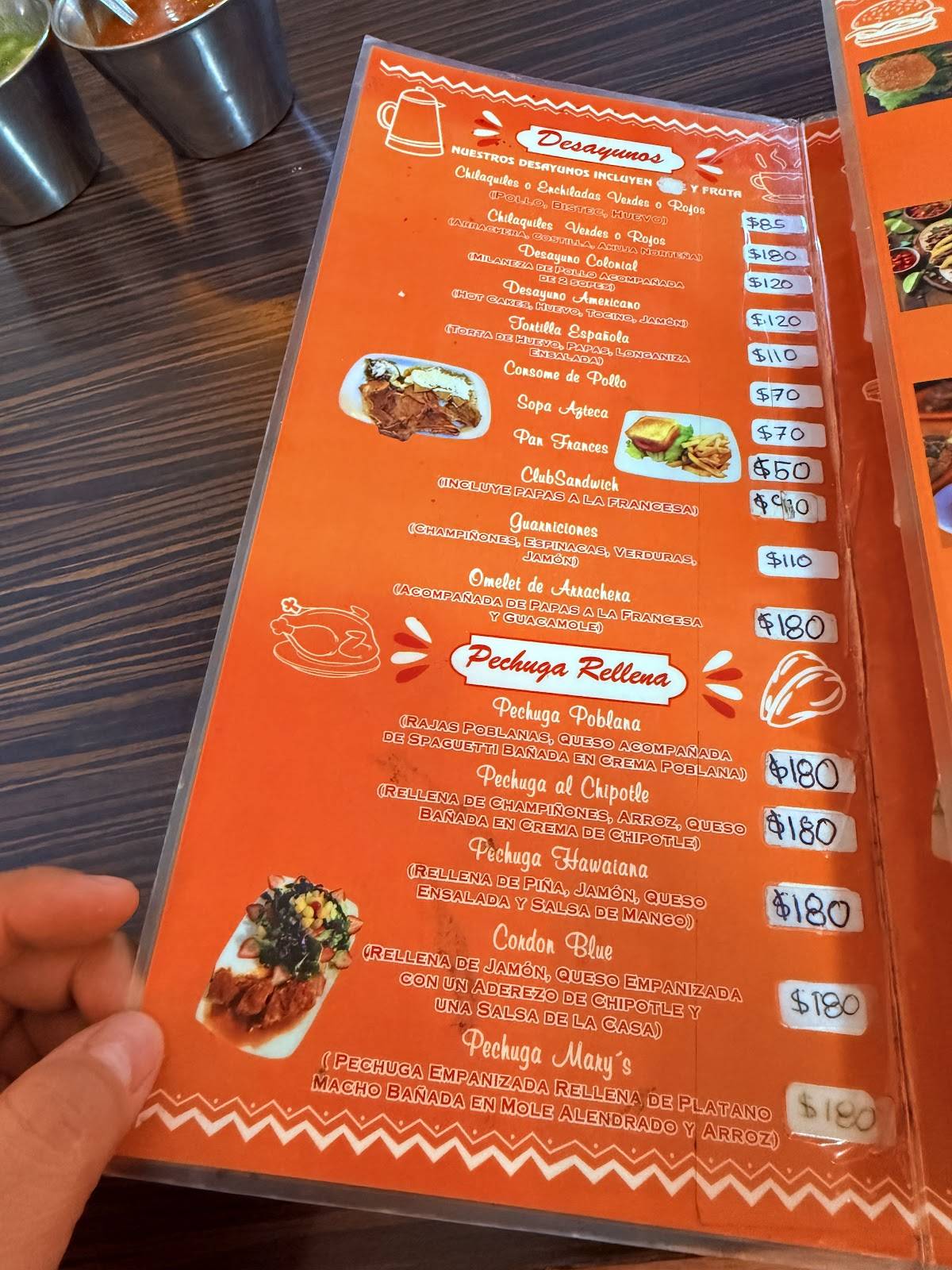 Restaurante Marys меню