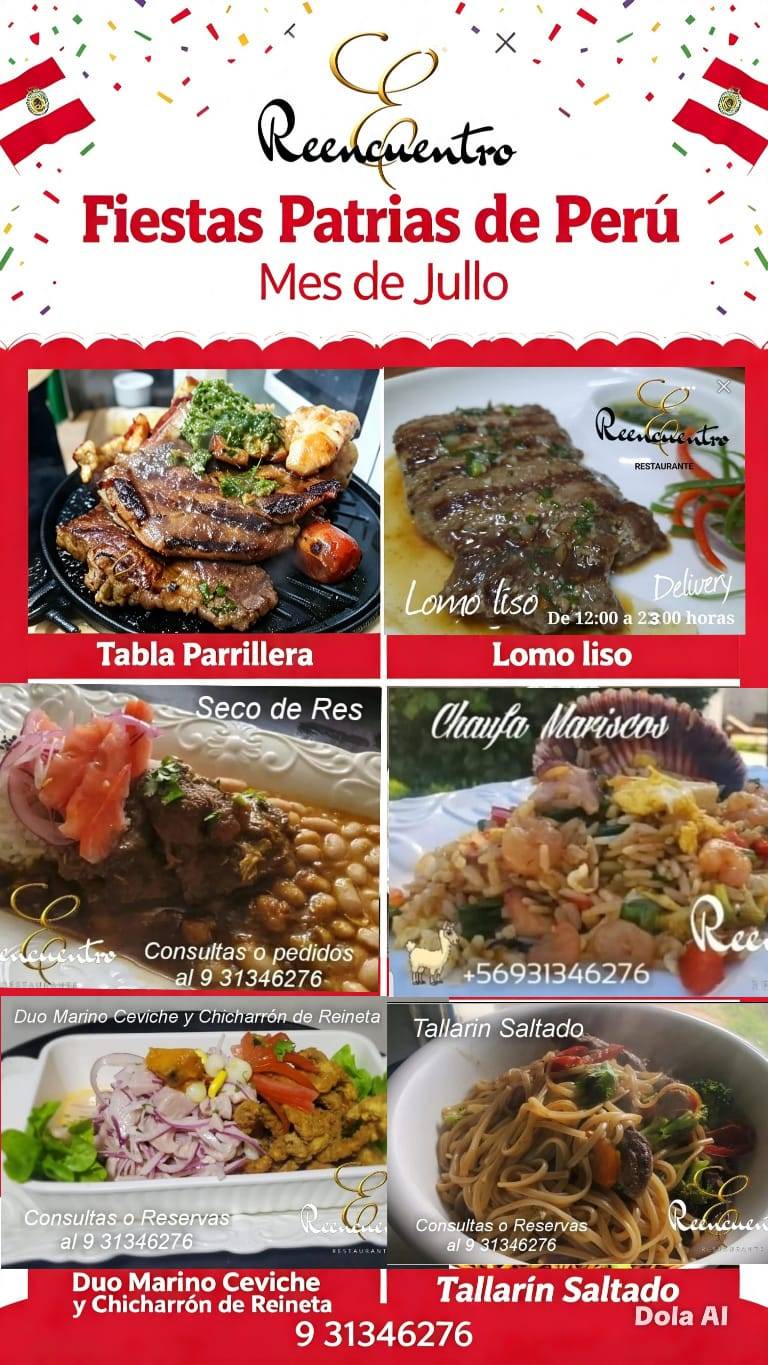 Restaurante Reencuentro Rengo меню