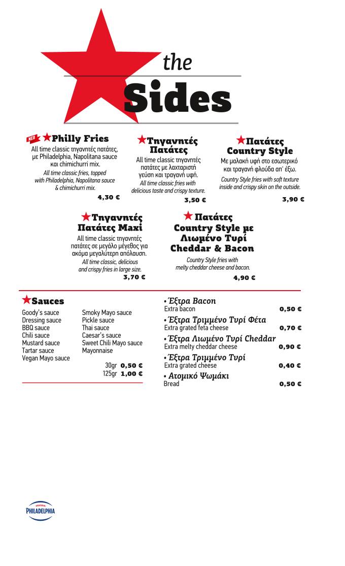 Goody's Burger House Rethymno меню