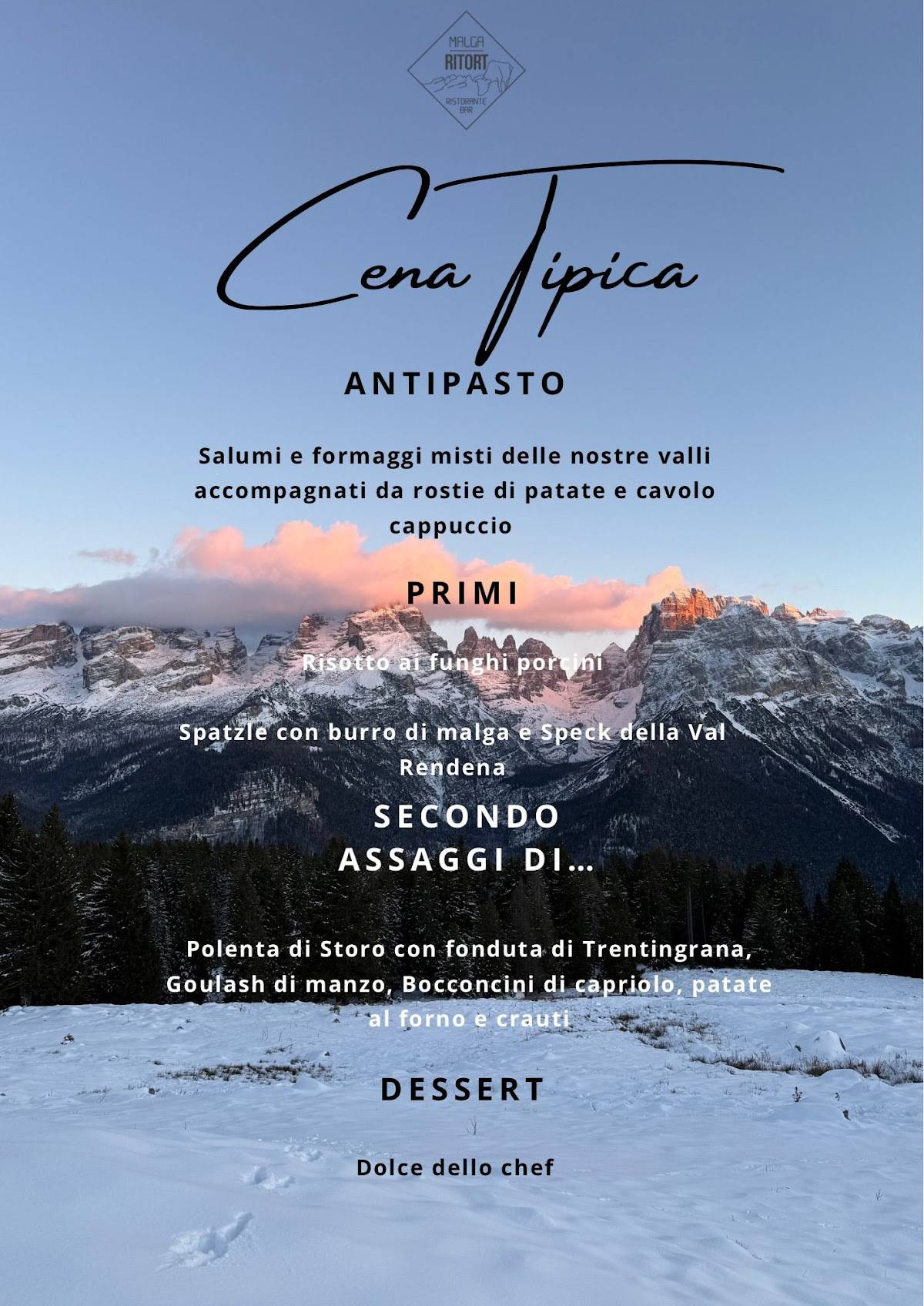 Rifugio Malga Ritorto меню