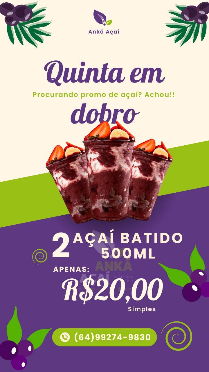 Anká Açaí меню