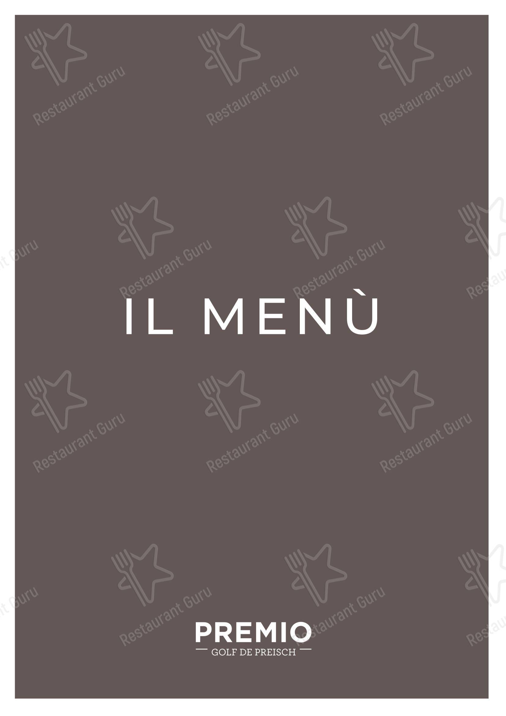 Меню напитков ресторана Ristorante Premio