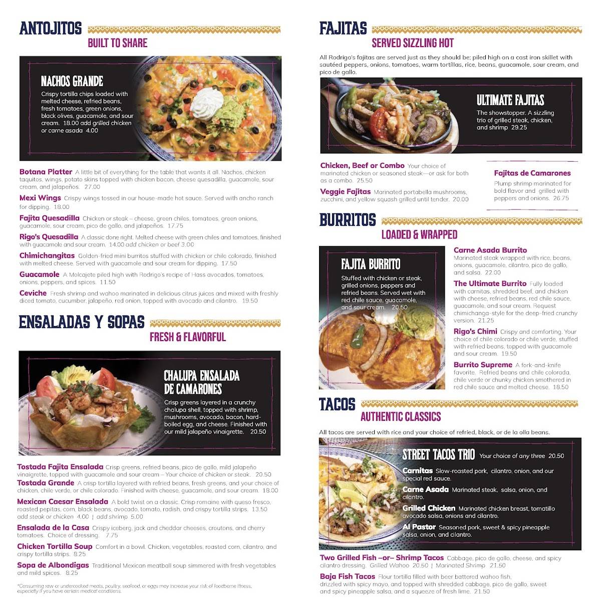 Rodrigo's Mexican Grill - Tustin меню