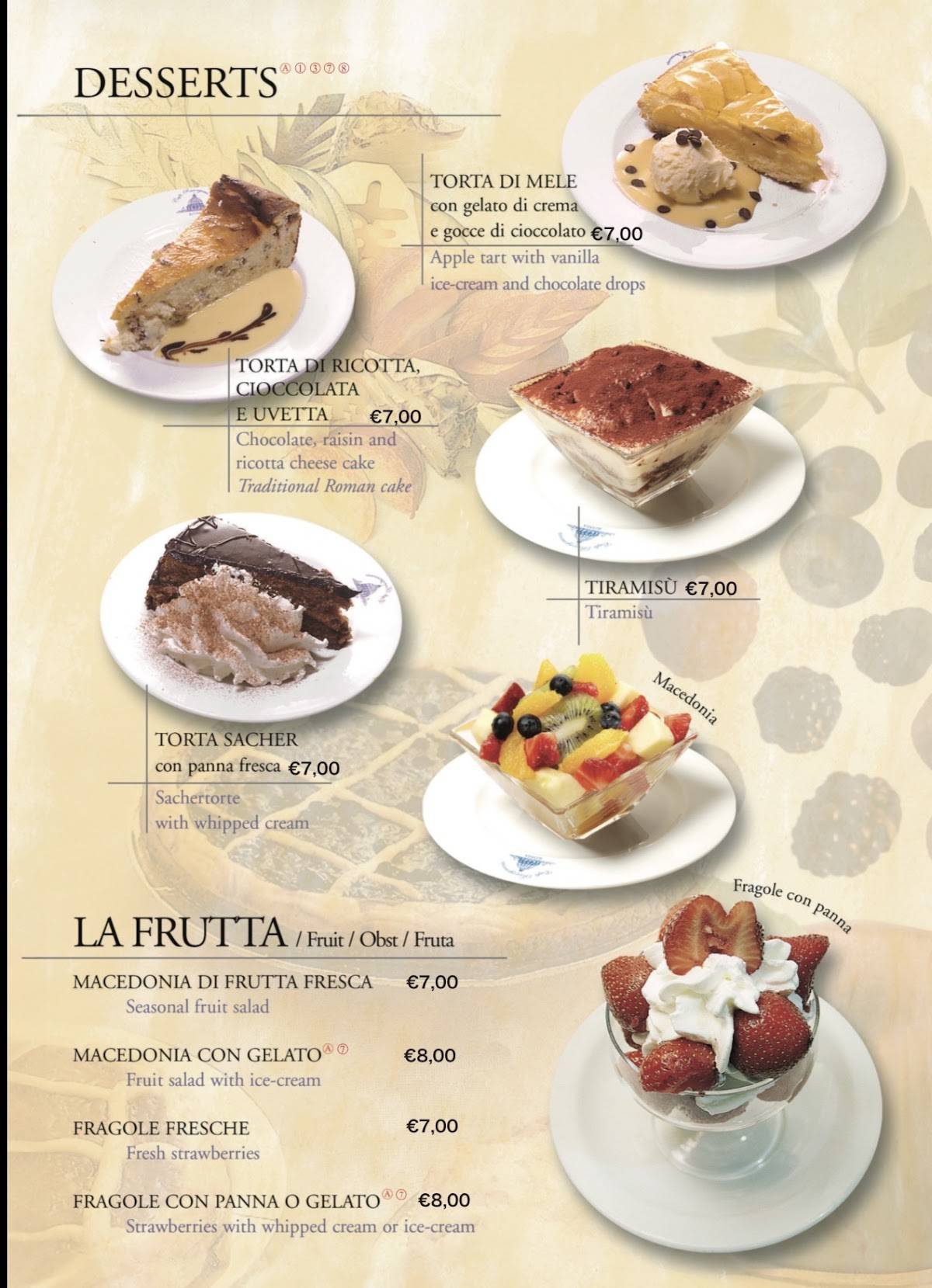 Cafe Risorgimento меню