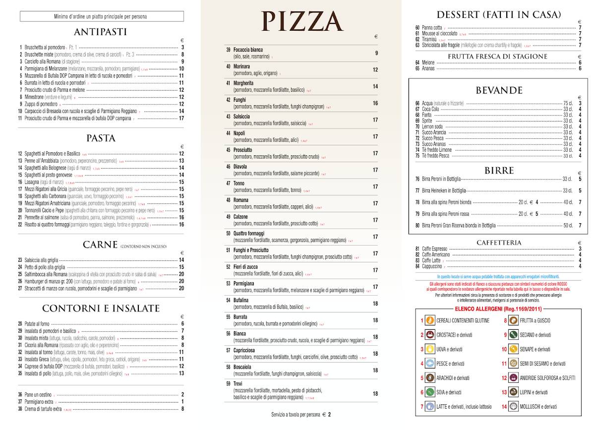 L'antica pizzeria di Trevi меню
