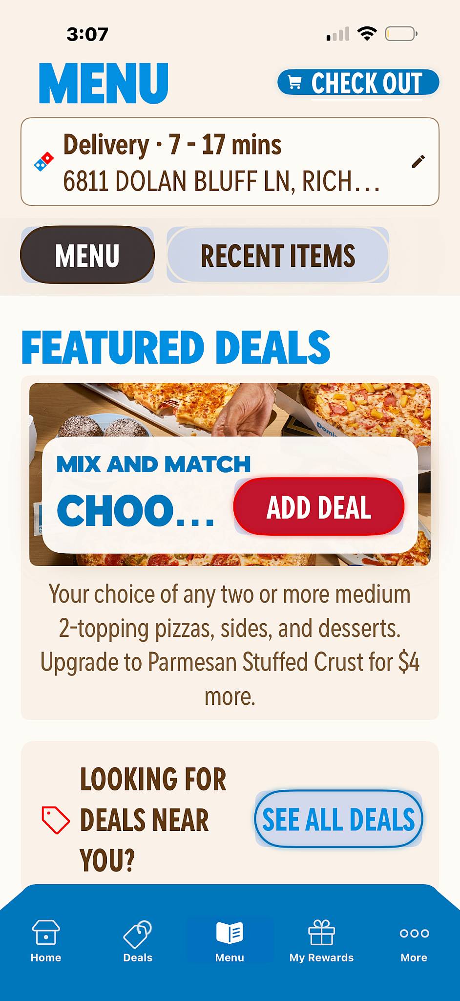 Domino's Pizza меню
