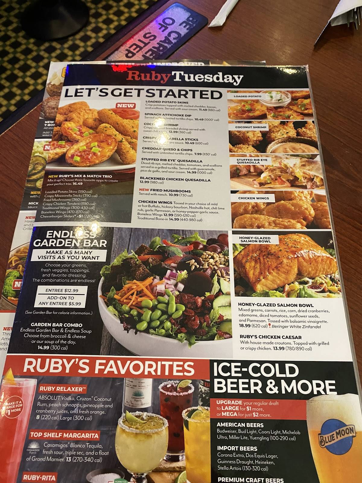 Ruby Tuesday меню