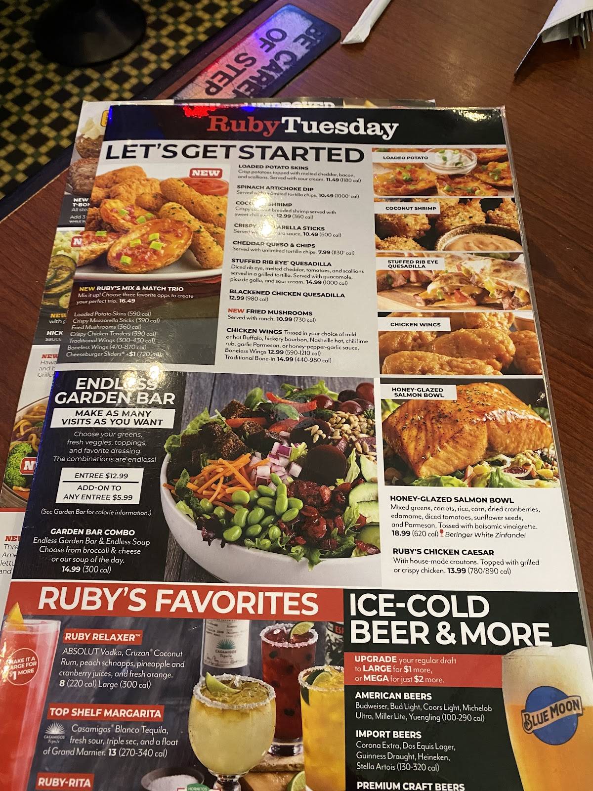 Ruby Tuesday меню