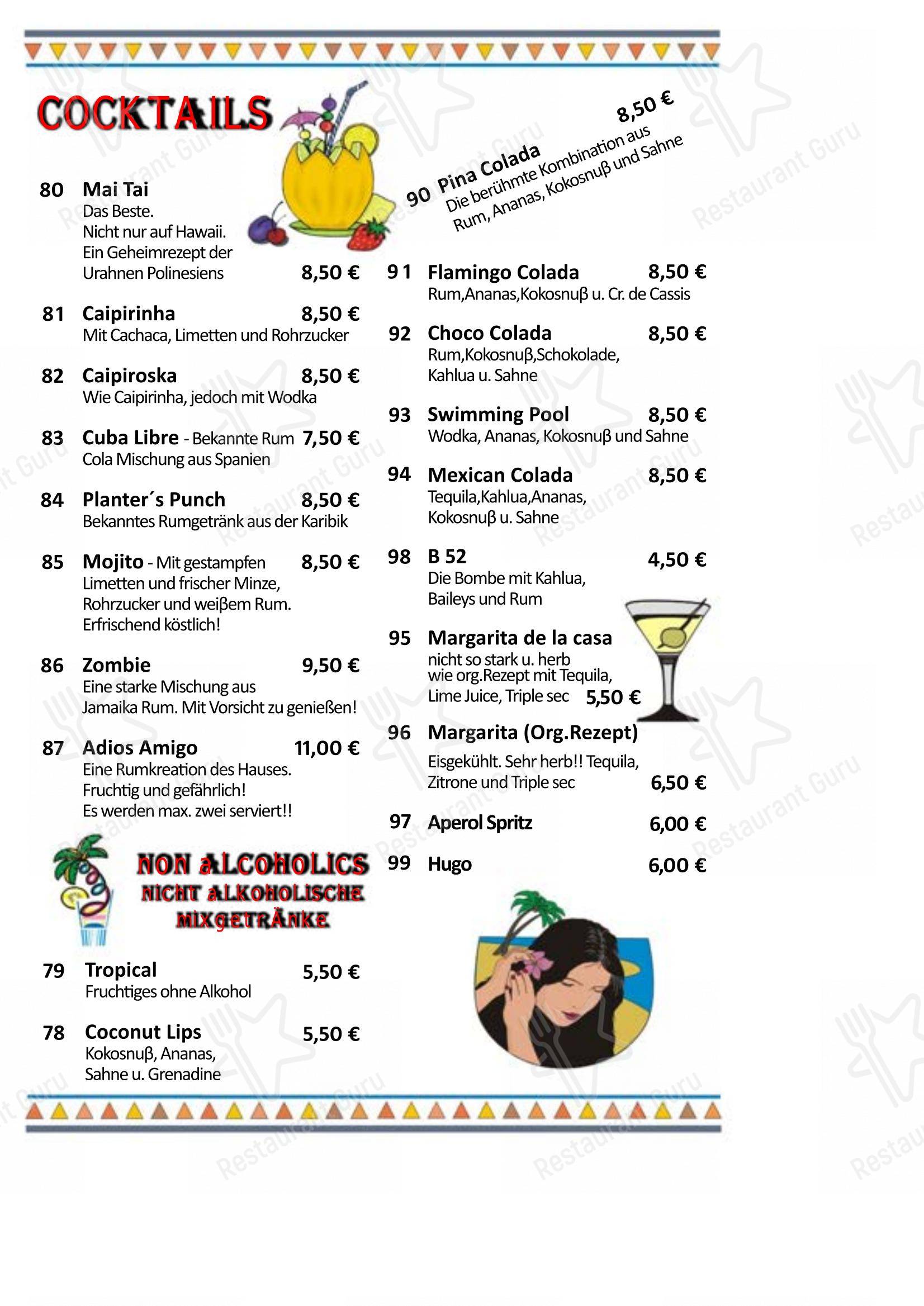 Меню стейк хауса Rusticana в Пассау