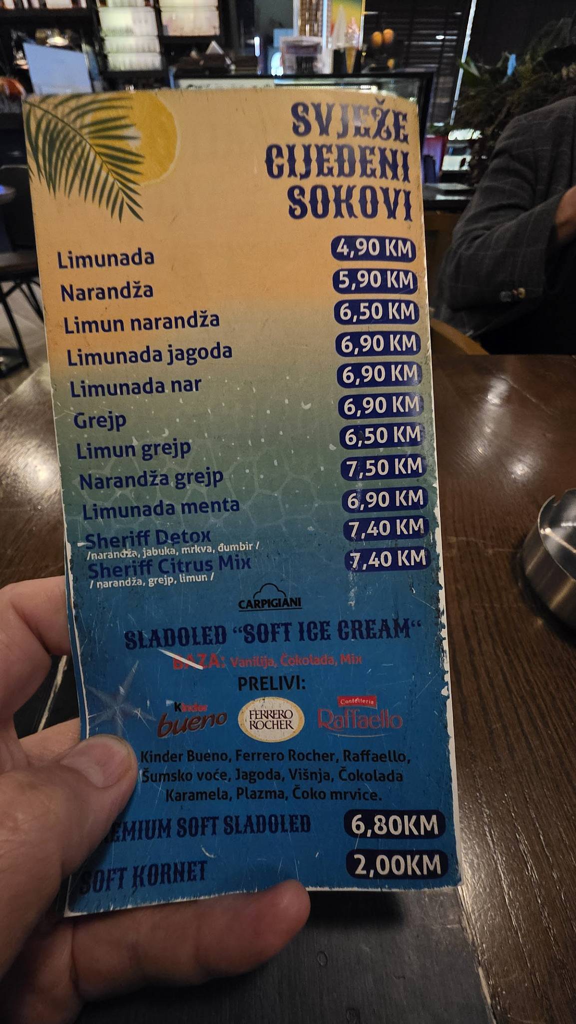 SHERIFF PUB меню