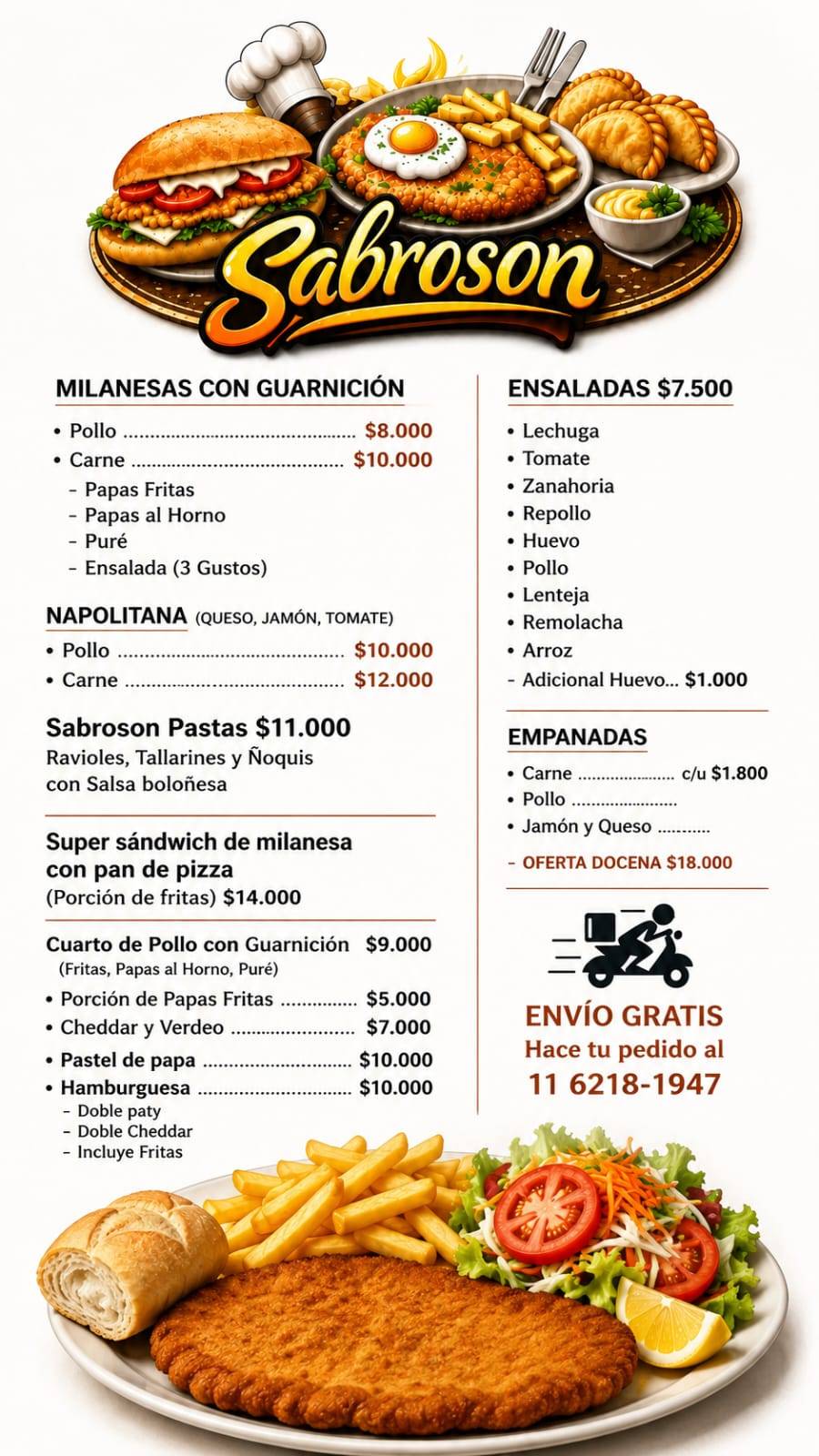 Sabroson Comidas меню