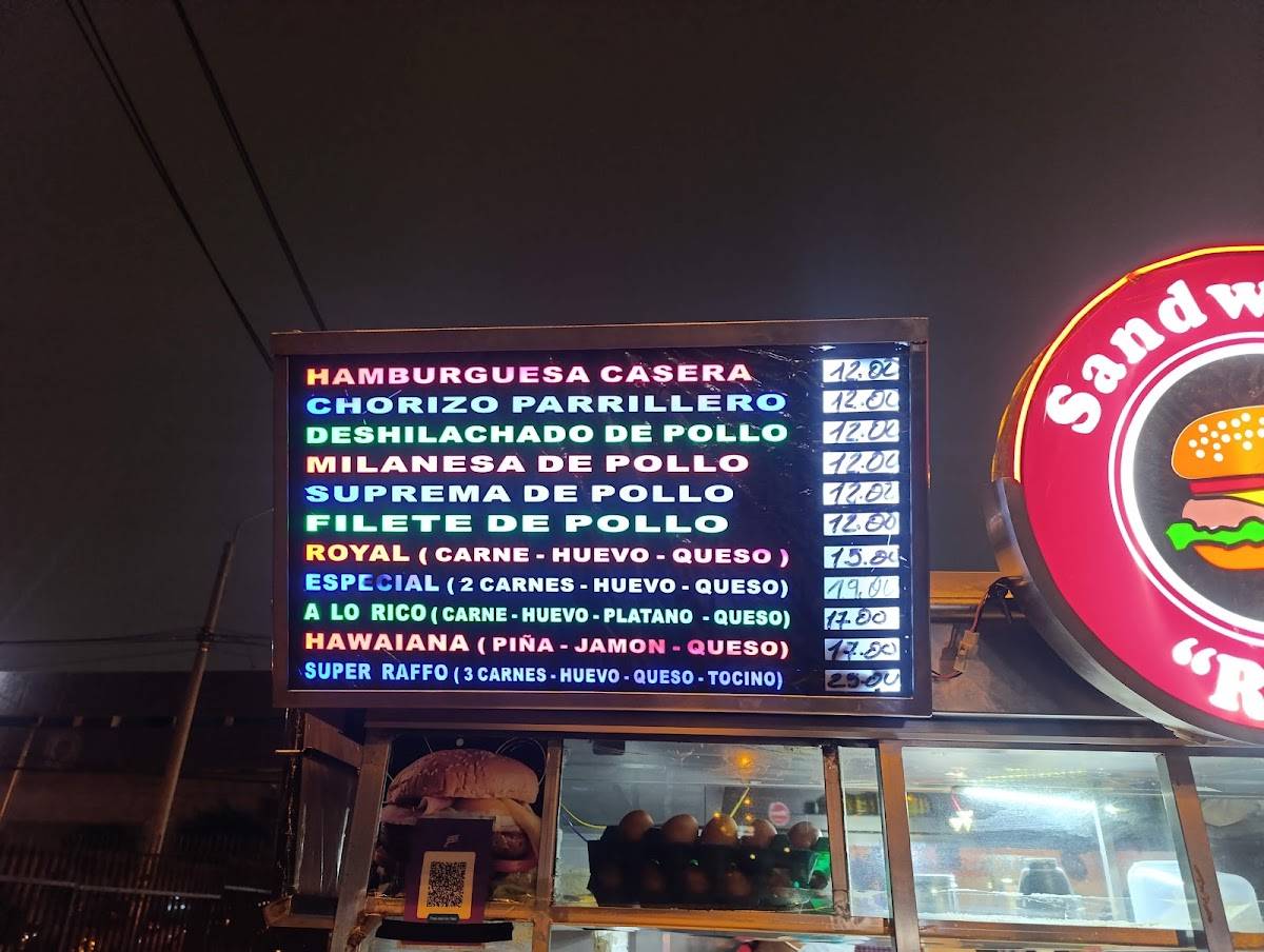 Sandwichs Raffo's меню