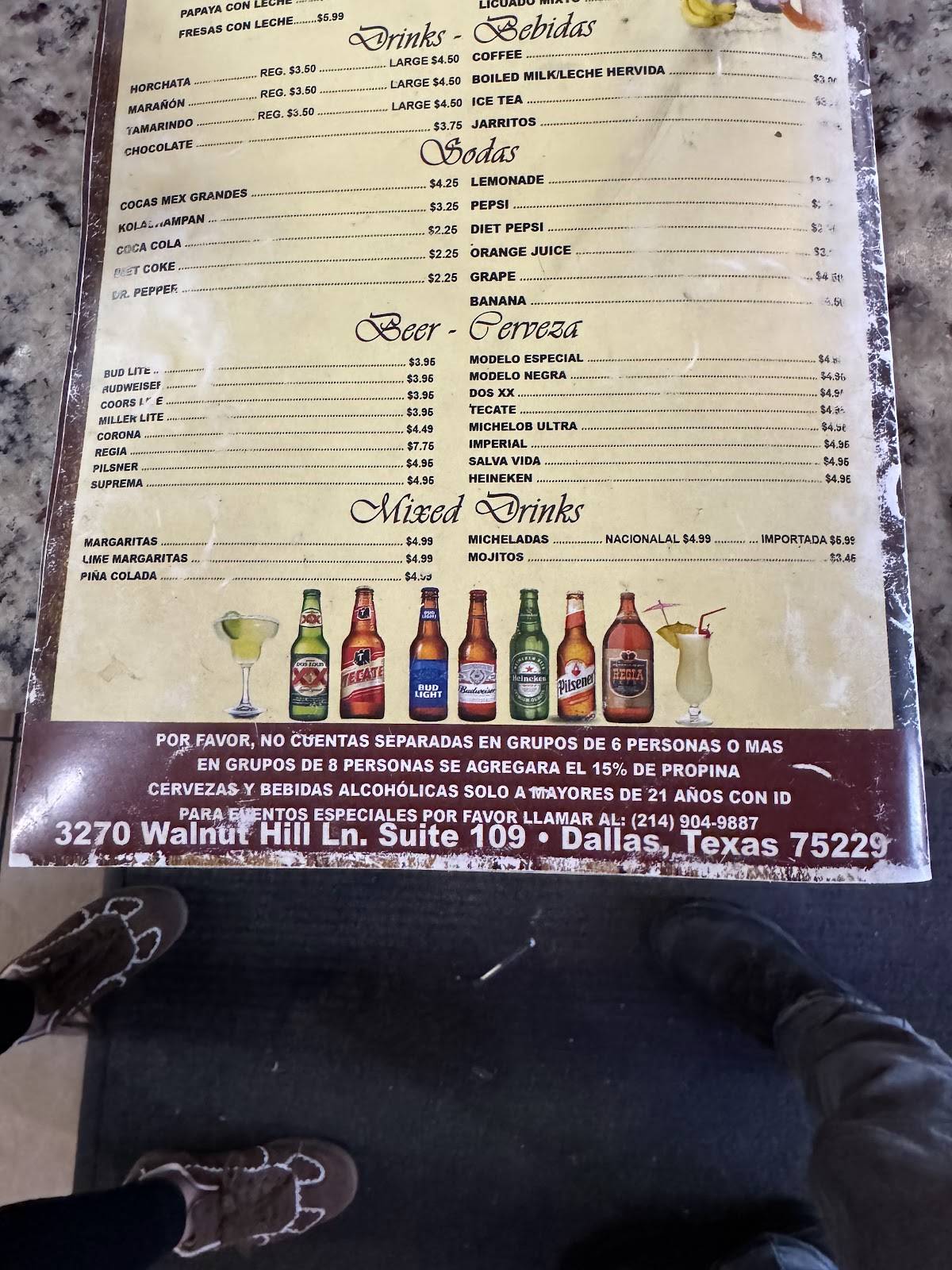 Santa Rosa Restaurante меню