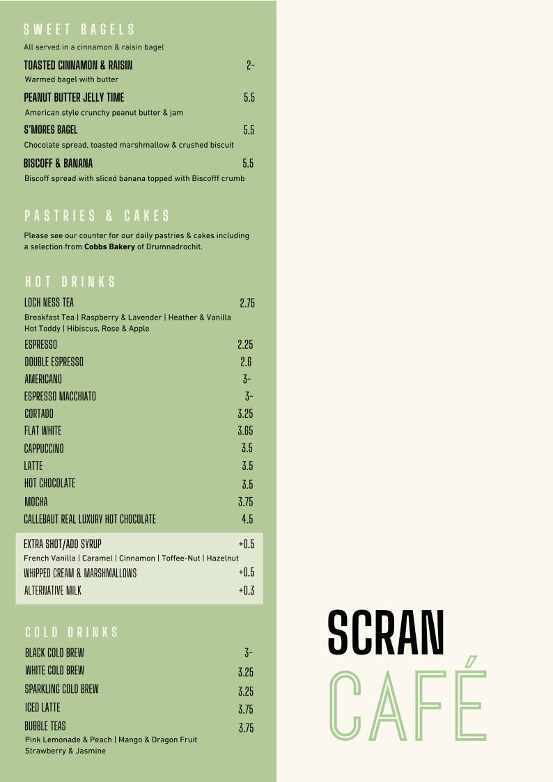 Scran Café меню