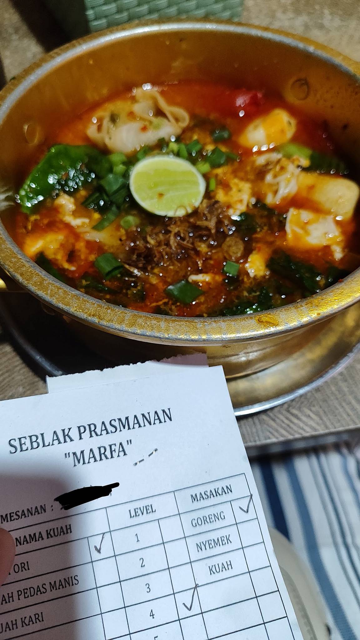 Seblak marfa меню