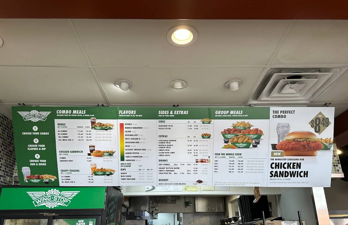 Wingstop меню