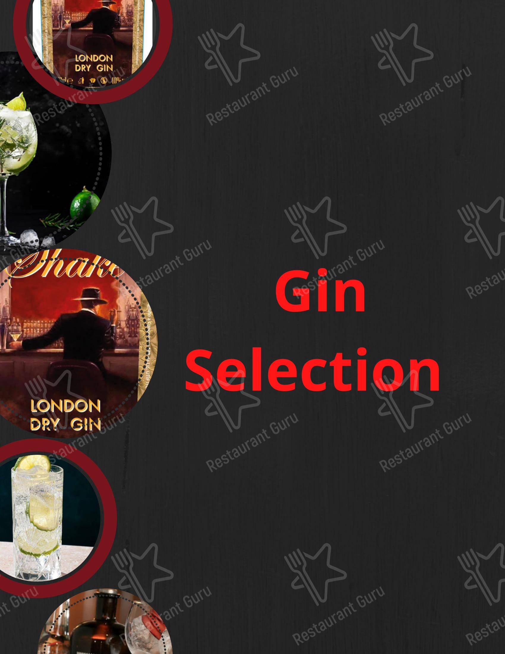 Ночное меню паба и бара Shake Cocktail & Wine Bar